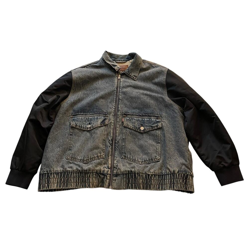 Levis Big E Denim Bomber Jean Jacket Sherpa Zip Up Trucker Mens XXL